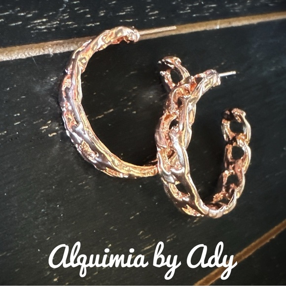Alquimia rose Gold Hoop Earrings - Picture 1 of 1
